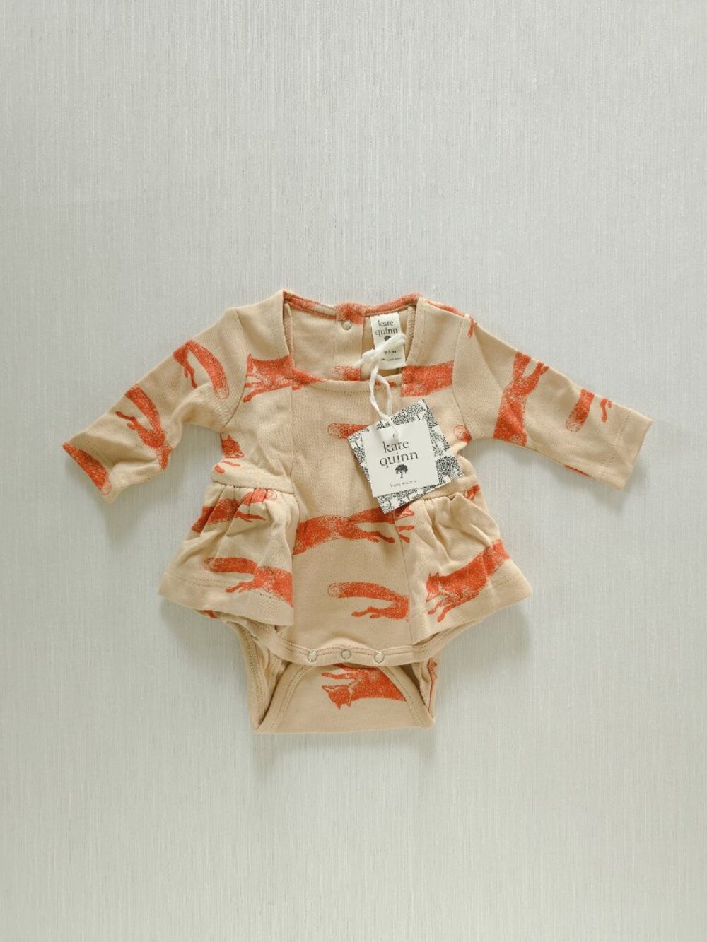 Kate Quinn Jumping Fox Long Sleeve Ballerina Bubble 0-3 Months Organic Cotton